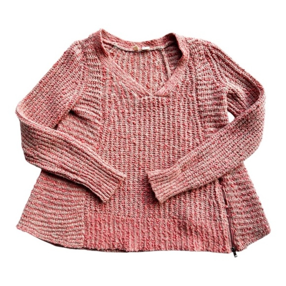 Anthropologie Moth Salmon/Tan Color Swing Sweater Size Small